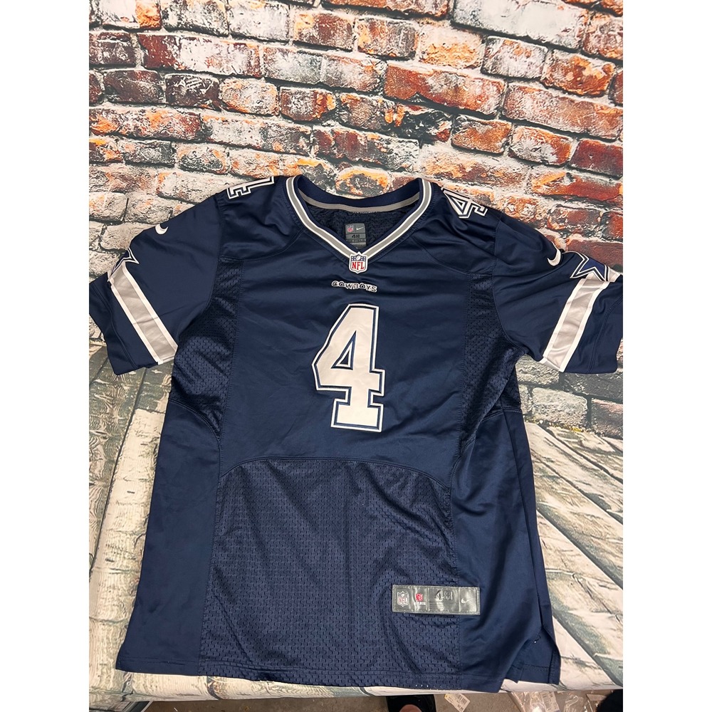 Nike Dallas Cowboys‎ Dak Prescott 4 On Field Jersey Navy Blue Mens 48 L Large